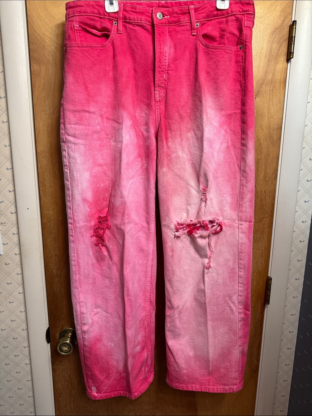 Old Navy Pink Ombre Straight-Leg Jeans